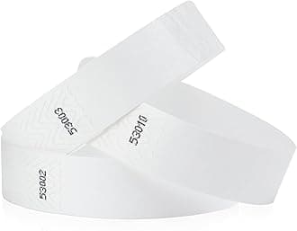 200 WristCo White Tyvek Wristbands for Events - Comfortable Tear Resistant Paper Bracelets ID Wrist Bands for Concerts Festivals Admission Party Identification