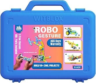 WitBlox DIY Robotics Kit for Kids Robo Gesture Sensor Modular Kit, Hand Controlled Gesture Sensing RC Car & Robotic Arm, STEM Educational Toy for Ages 8 Years + with 1 Year WTY & Free 3 Live Classes