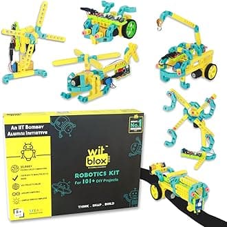 WitBlox DIY Robotics Science Kits 101+ Plus projects 8 Years+ Kids, Interlocking Bricks Modular Electronic sensor and Circuits to create Logic 2 Free Live Classes Educational Gift Toys Boys and Girls