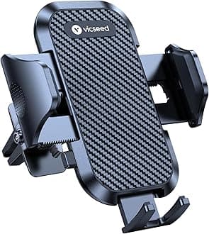 VICSEED (Black) - 2020 Upgrade Ultra Stable Car Phone Mount Easy Clamp Universal Car Phone Holder Air Vent Cell Phone Holder for Car Fits for iPhone SE 11 Pro XS Max XR Galaxy S20 S20+ Note 20 10 1...