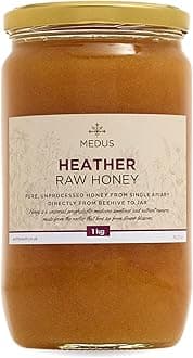 Earthbreath Heather Raw Honey – 1 kg – Pure, Unpasteurised, Unfiltered – Wild Ling Heather Honey from Single Apiary – Natural Sweetener for Cooking, Tea, Juice, Drinks, Food