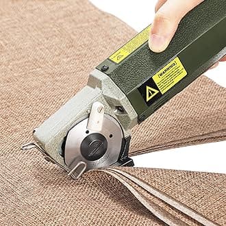 CGOLDENWALL YJ-50 Portable Fabric Cutter Shears Electric Scissors Cloth Cutting Machine Maximum Cutting Thickness: 22mm with 50mm Knife Ideal for Multi-Layer Clothing Textile Suede Leather Paper